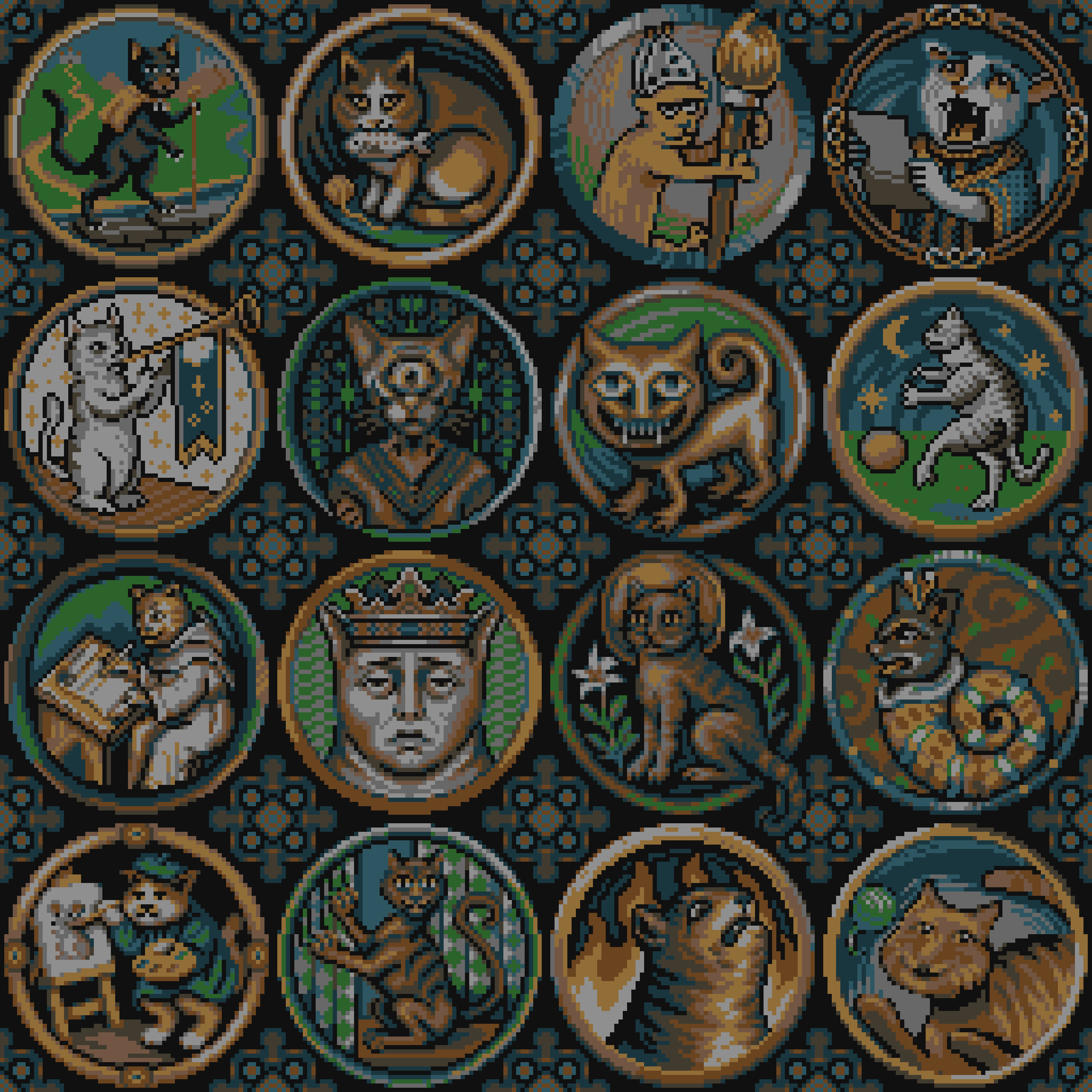 Medieval Cats pixel art
